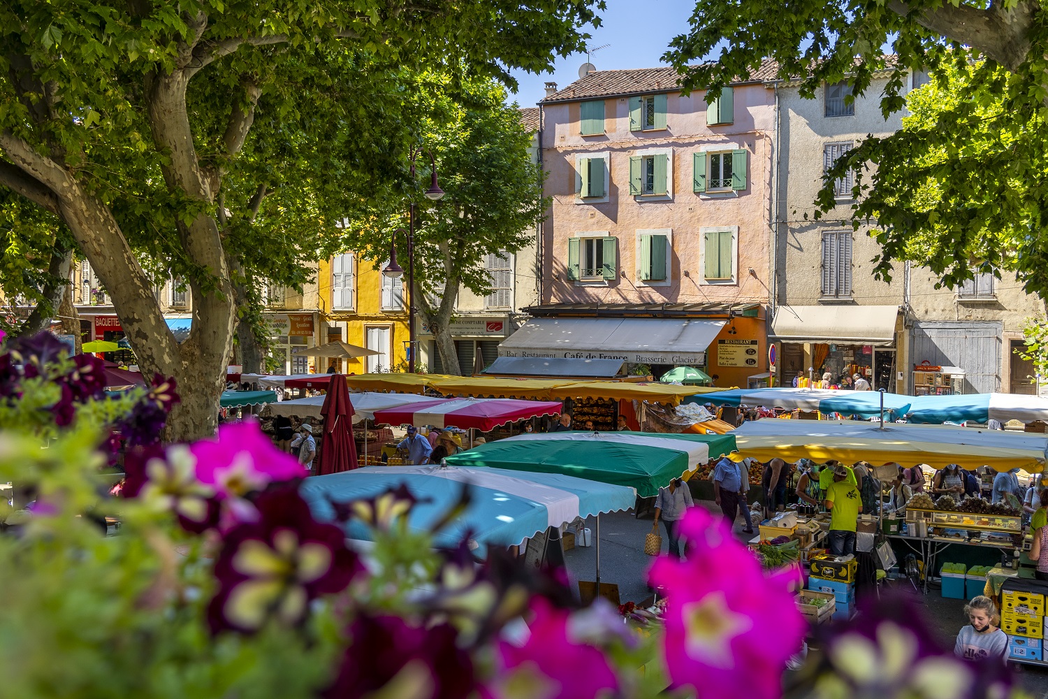 Le village de Riez et son très intéressant marché traditionnel bihebdomadaire (©VCC04-Thibaut Vergoz)