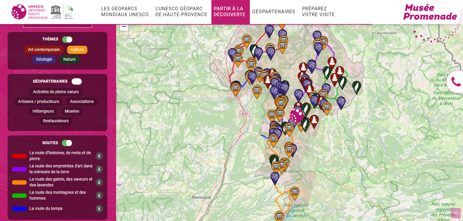 Les routes de découverte de l'UNESCO Géoparc de Haute-Provence