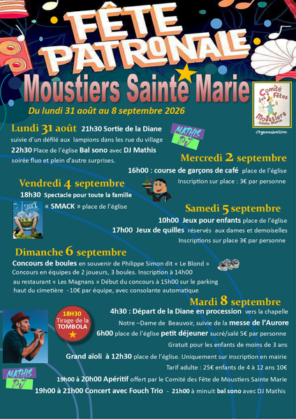 Programme Fête patronnale